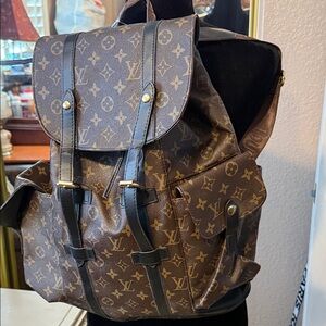 Louis Vuitton Monogram Canvas Rucksack Backpack in Brown and Black